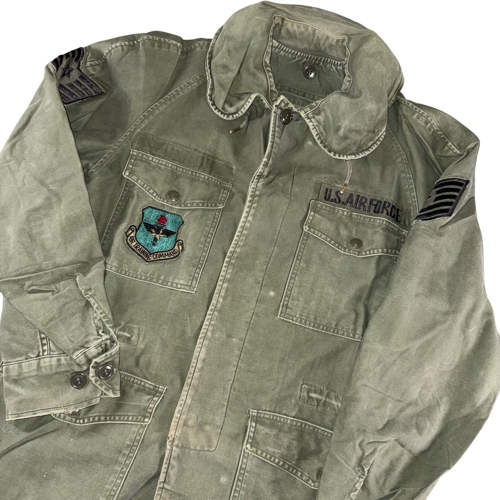 Vintage John Ownbey Coat Mens Small Green USAF Field Jacket Hooded Military